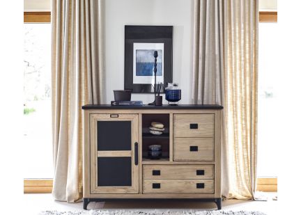 INDUS - Meuble d'appoint 2 Portes 2 Tiroirs 1 Niche