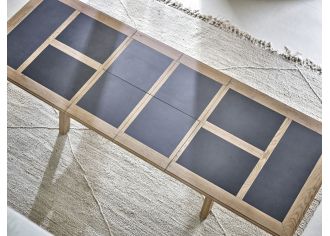 INDUS - Table Dessus Bois 2 allonges de 46cm Largeur  200cm INDUS - Table Dessus Bois 2 allonges de 46cm Largeur  200cm