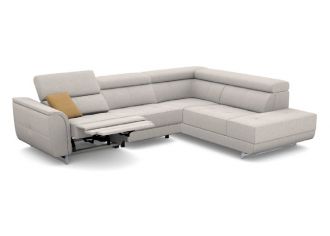 LEONARDO - Canapé 3 places Relax Electrique en Tissu