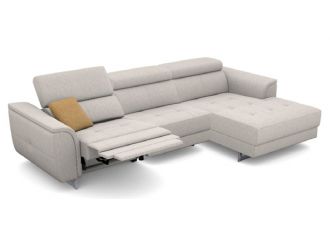 LEONARDO - Canapé 3 places Relax Electrique en Tissu