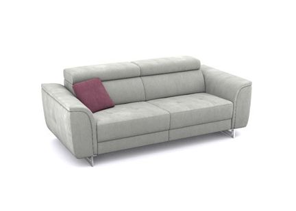 LEONARDO - Canapé 3 places Relax Electrique en Tissu