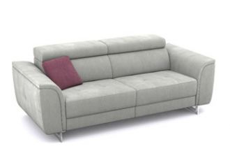 LEONARDO - Canapé 3 places Relax Electrique en Tissu
