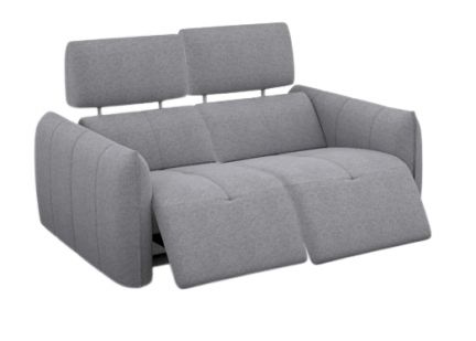 COOPER - Canapé 2 Places Relax Electrique et Têtière Electrique en Tissu