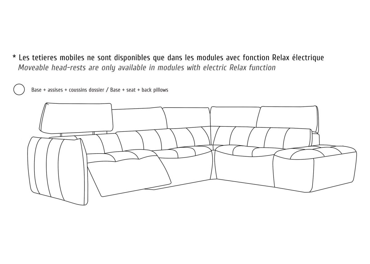 COOPER - Canapé 3 Places Relax Electrique en Tissu COOPER - Canapé 3 Places Relax Electrique en Tissu