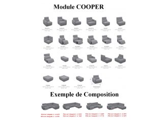 COOPER - Canapé 3 Places Relax Electrique en Tissu COOPER - Canapé 3 Places Relax Electrique en Tissu