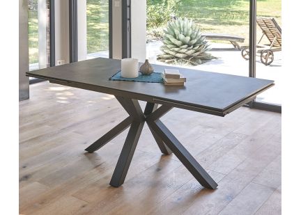 JASMIN - Table rectangulaire en céramique en 180cm avec 2 Allonges de 50cm