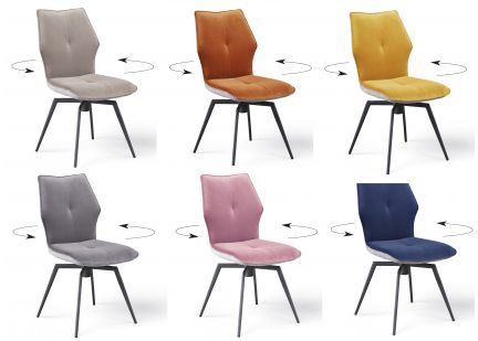 AGORA - Chaise en Velours/Tissu Pivotante