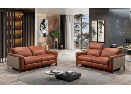 VERONE - Canapé Modulable en Tissu, Tissu et Cuir ou Tout Cuir