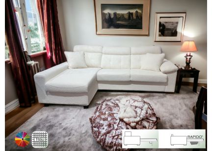 NIORT - Rapido d'angle en Tissu avec Matelas de 16cm