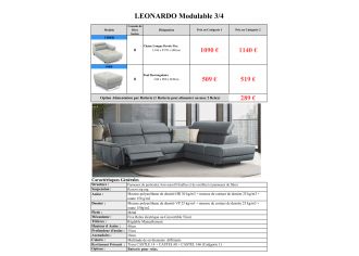 LEONARDO - Canapé 3 places Relax Electrique en Tissu