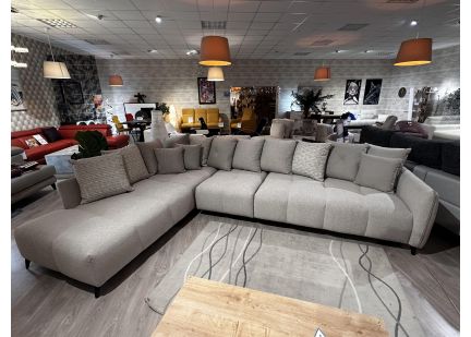 MARANELLO - Canapé d'angle Fixe en Tissu