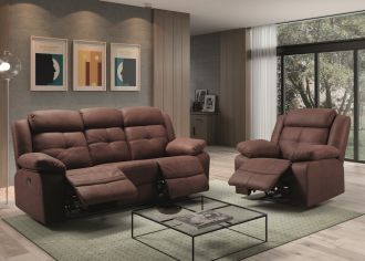 BRESCIA - Canapé 3 places Relax Manuel en Tissu